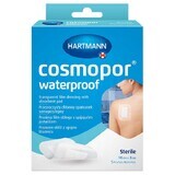 Cosmopor Waterproof, pansement absorbant, autocollant, imperméable, stérile, transparent, 10 cm x 8 cm, 5 pièces