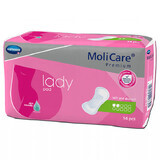 MoliCare Premium Lady Pad, coussinets absorbants, 27 cm x 11 cm, 2 gouttes, 14 pièces