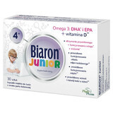 Biaron Junior, for children over 4 years and adults, bubblegum fruit flavor, 30 chewable capsules