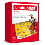 Leukoplast Kids, bandage for children, waterproof, 6 cm x 1 m, 1 pc