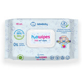 Lab4baby H2O Wipes Baby, lingettes humidifiées à l'eau, dès la naissance, 48 pièces