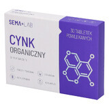 SEMA Lab Organic Zinc, 30 comprimés pelliculés