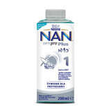 Nestlé NAN Optipro Plus 1 HM-O, lait infantile prêt à boire pour les bébés dès la naissance, 200 ml