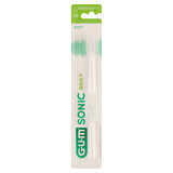 Sunstar Gum, embouts de brosse à dents Sonic Daily, blanc, 2 pièces