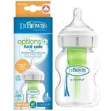 Dr Brown's Options+, biberon anti-colique à col large avec tétine, niveau 1, 0-3 mois, 150 ml