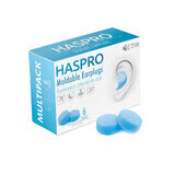 Haspro, bouchons d'oreille moulés, bleu, 12 pièces