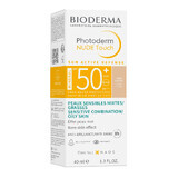 Bioderma Photoderm Nude Touch, fond de teint minéral à effet nude, teinte très claire, SPF 50+, 40 ml