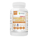 Wish Curcumin C3 + Bioperine Complex, curcumine et pipérine, 120 gélules