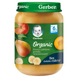 Gerber Organic dessert, banane avec pomme, poire et pêche, après 6 mois, 190 g