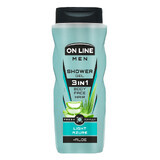 On Line Men, gel douche pour hommes 3in1, Light Azure, 410 ml