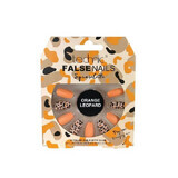 Lot de 24 faux ongles, Technic, faux ongles, Squareletto, Orange Leopard, adhésif inclus