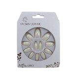 Set de 12 faux ongles en miroir, VV Meijiaer, blanc