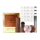 Wenkbrauw Set, Wenkbrauw Derol, Wenkbrauw Stempel, Blusher, Wenkbrauw Styling Zeep, 01 Donker Bruin