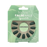 Set de 24 faux ongles, avec colle, Technic, Faux ongles, Squareletto, Evergreen