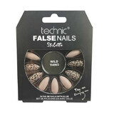 Set de 24 faux ongles, avec colle incluse, Technic, Faux ongles, Stiletto, Wild Thing