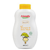 Shampoo e gel doccia con avena per neonati, 400 ml, Friendly Organic