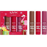 Set de 3 barras de labios líquidas, NYX, Smooth Whip Matte Lip Trio, 3 x 4 ml