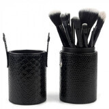 Set de 12 brochas de maquillaje, estuche negro