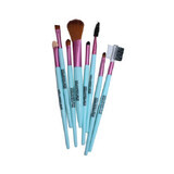 Set de pinceaux, maquillage, 8 pinceaux, turquoise