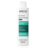 Vichy Dercos Oil Correct Shampooing normalisant pour cheveux et cuir chevelu gras, 200 ml