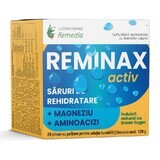 Reminax Activ sels de réhydratation + magnésium et acides aminés, 20 sachets, Remedia