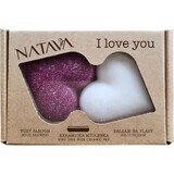 Natava Coffret cadeau coeur - shampoing solide + après-shampoing + porte-savon en céramique