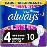 Serviettes hygiéniques Always Platinum Secure Night 10 pcs