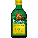 Mollers Omega 3 Visolie, levertraan met citroensmaak 250 ml