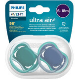 Philips Avent Ultra air chupete neutro 6-18m niño azul 2 unidades