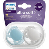 Philips Avent Chupete Ultrasuave Premium Neutro 6-18m niño 2 unidades