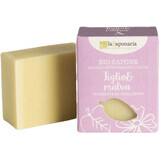 LaSaponaria Savon d'olive solide bio Citron vert et mauve 100 g