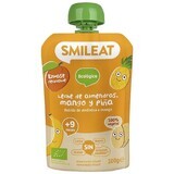 Smileat Lait en sachet aux amandes, pommes, ananas, mangues et bananes bio 9M+ 100 g