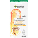 Garnier Skin Naturals Ampollas de resistencia en mascarilla textil con vitamina C y extracto de piña 15 g