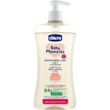 Chicco Baby Moments Sensitive shampooing micellaire pour cheveux et corps avec distributeur 94% d'ingrédients naturels 500 ml