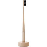 Brosse à dents en plumes avec support, beige moyen