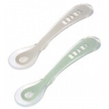 Cuillère en silicone Beaba avec manche vert 2 pcs