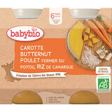 Babybio menú zanahorias con calabaza, pollo y arroz 2 x 200 g