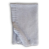 Knitted cotton baby blanket Chevron, 75 x 95 cm, Grey, Tuxi