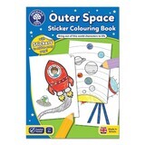 Livre de coloriage avec des activités en anglais et des autocollants de l'espace Outer Space, +3 ans, Orchard