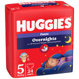 Culotte de nuit Elite Soft Overnights Elite Soft Overnights Nr.5, 12-17 kg, 24 pièces, Huggies