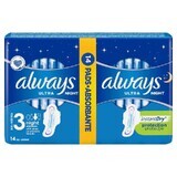 Absorbant Always Duo Pack Ultra Night, 14 pièces, Taille 3, P&amp;G