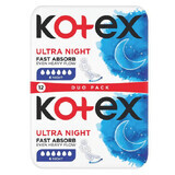 Serviette absorbante Ultra Night, 12 pièces, Kotex