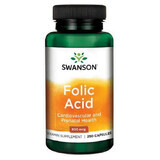 Acide folique 800 mcg, 250 gélules, Swanson