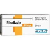 GENERICA Riboflavine 10 mg 1×30 tbl, complément alimentaire