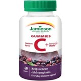 JAMIESON VITAMINA C + IMUNE SHIELD GUMMIES 1×60 buc, pastiluțe cu aromă de soc