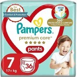 PAMPERS PREMIUM CARE PANTALONES DIAPER TAMAÑO 7 17KG 36KS 1×36 pcs, pañales en tamaño 7