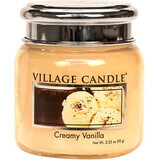 Village Candle Bougie parfumée en bouteille - Vanille crémeuse - Crème glacée à la vanille, moyenne 1×1 pc