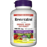 WEBBER NATURALS Resveratrol 200 mg 1×90 cps, complément alimentaire