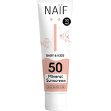 NAÏF Crème solaire protectrice SPF 50 pour enfants et bébés 1×30 ml, protection solaire