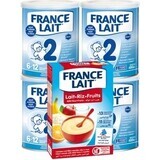 France Lait 2 4x400g + FL Reisbrei mit Obst 250g 1×1 Set, Säuglingsnahrungsset